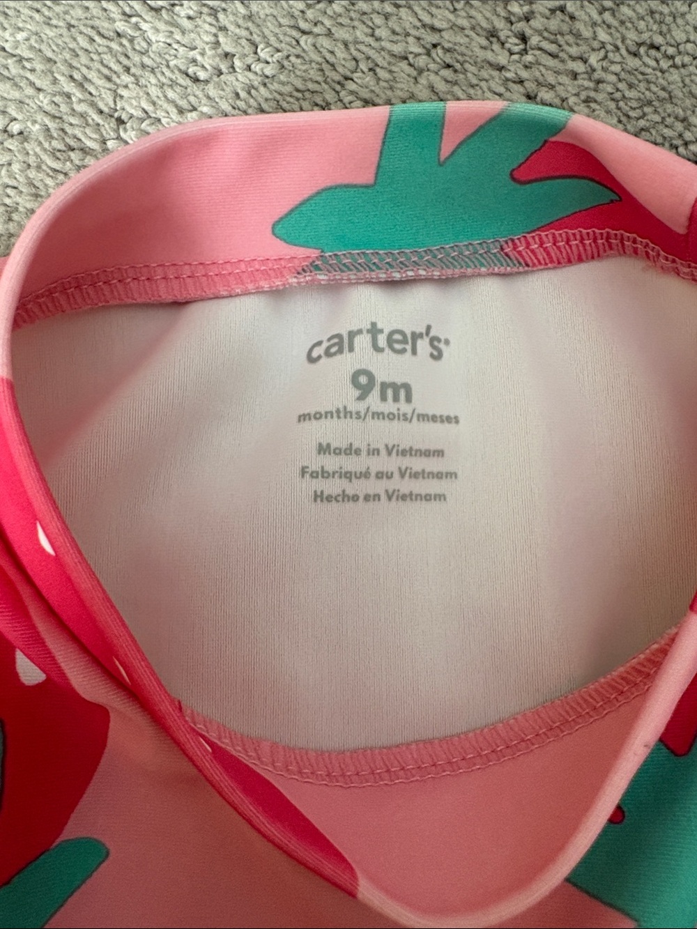 Carter's Pink Strawberry Ruffle Long-Sleeve Rashguard Set - Picture 2 of 3